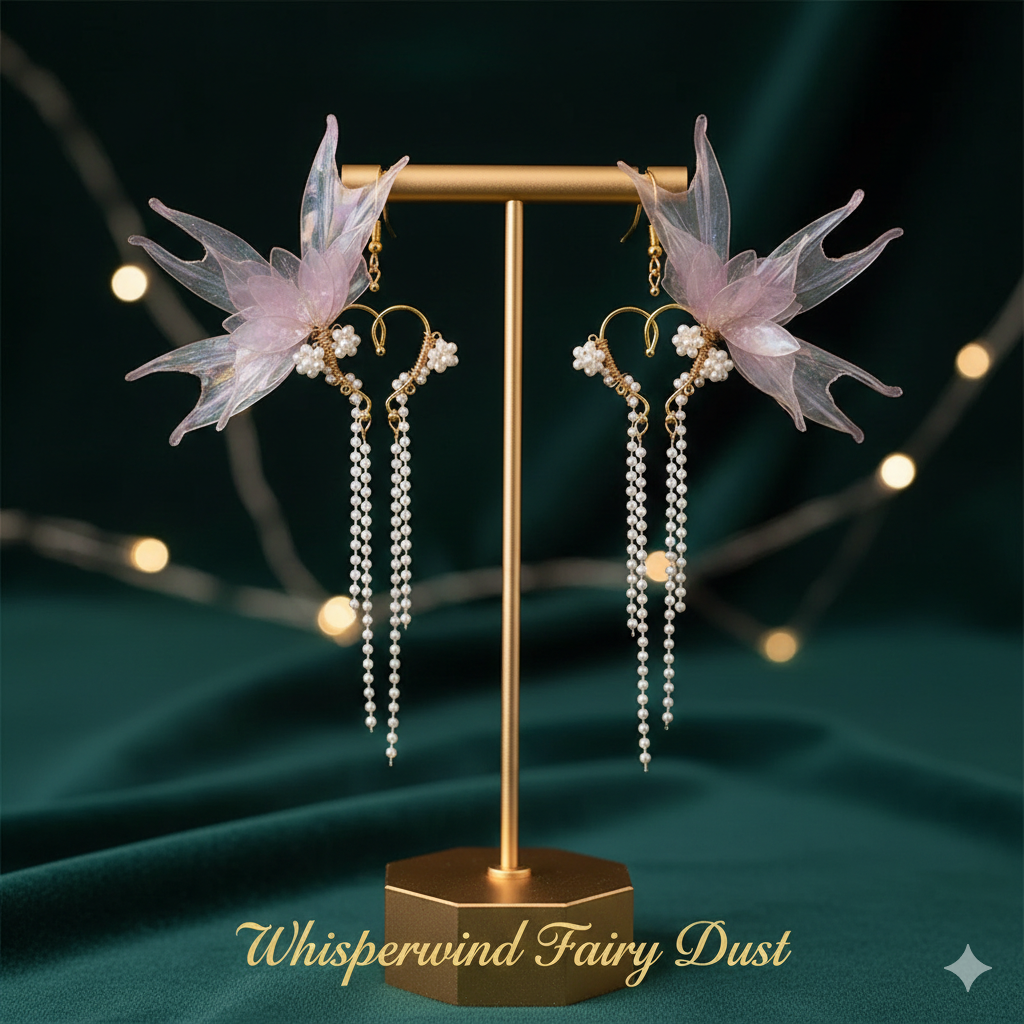 Gradient Resin Mermaid Ear Cuff Earrings for Women – Non Piercing Imitation Pearl Fantasy Jewelry