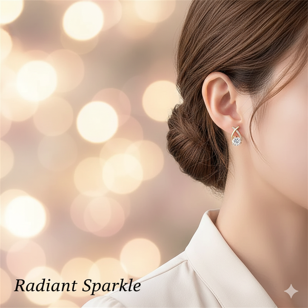 New Fashion Cross Crystal Stud Earrings - 1 Pair Elegant Korean Ear Rings - Perfect Jewelry Gift for Her
