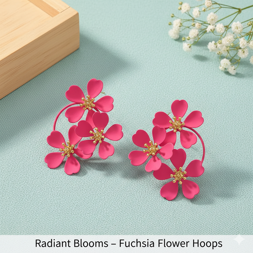 Bohemian Floral Dangle Earrings for Women, Korean Camellia Flower Romantic Luxury Fashion Jewelry