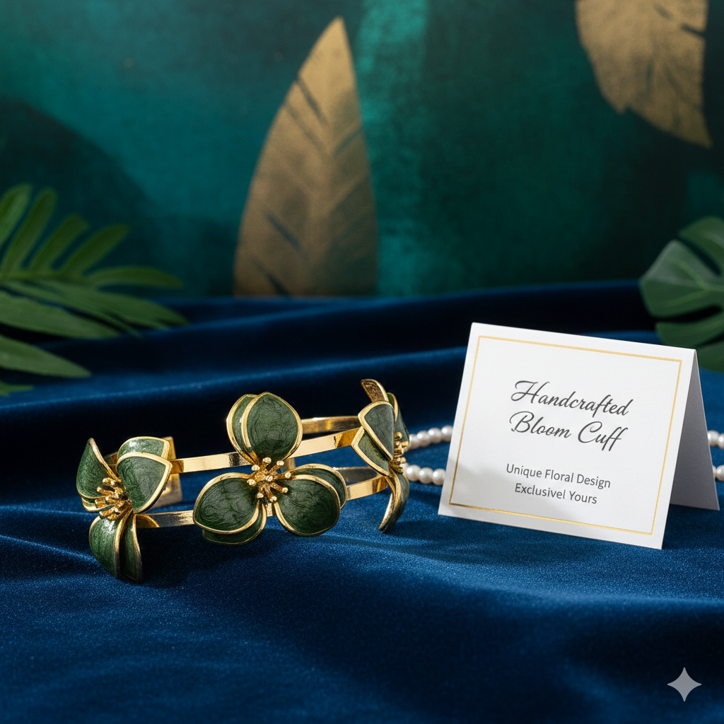 Elegant Enamel Flower Jewelry Set - 18K Gold Plated Floral Necklace & Earrings for Women