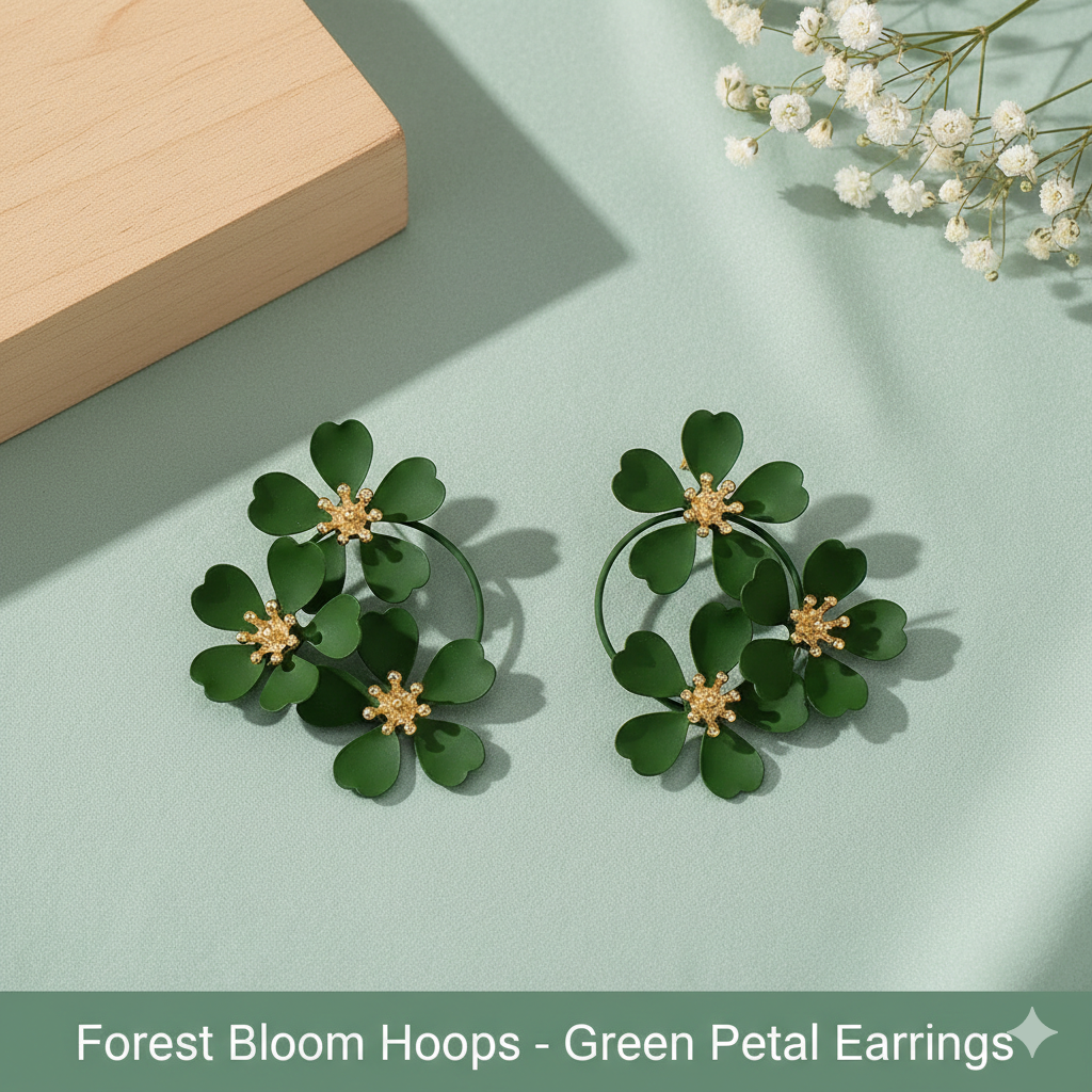 Bohemian Floral Dangle Earrings for Women, Korean Camellia Flower Romantic Luxury Fashion Jewelry